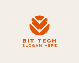 Tech CommercialLetter V logo design