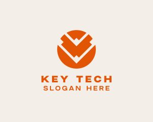 Tech CommercialLetter V logo design