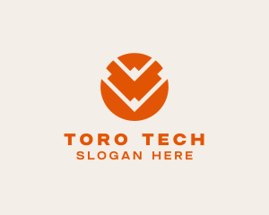 Tech CommercialLetter V logo design