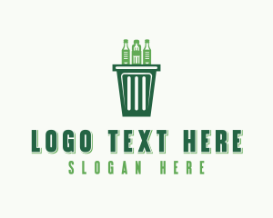 Recycling Bin - Garbage Trash Bin logo design