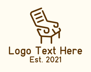 Chair - Wooden Recliner Armchair logo design