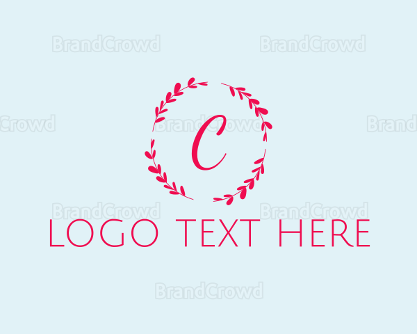 Beauty  Cosmetics Wreath Logo