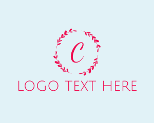 Leaf - Beauty  Cosmetics Wreath logo design