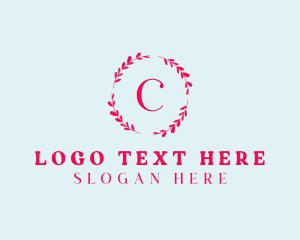 Wedding - Beauty  Cosmetics Wreath logo design