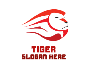 Red Fire Lion Sport Ball Logo