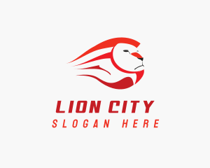 Red Fire Lion Sport Ball logo design