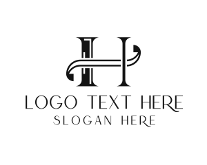Interior Design - Royal Swoosh Letter H logo design