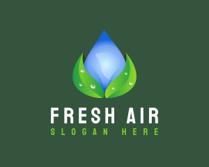 Water Drop Leaf logo design