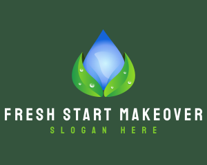 Water Drop Leaf logo design