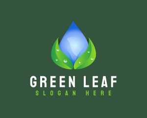 Water Drop Leaf logo design