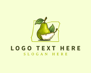 Map - Juicy Pear Fruit logo design