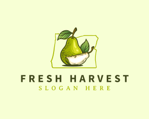 Juicy Pear Fruit logo design