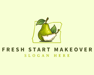 Juicy Pear Fruit logo design