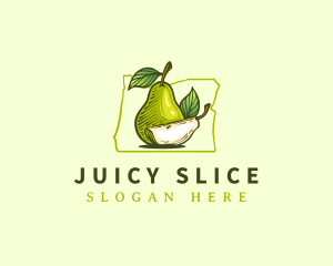 Juicy Pear Fruit logo design