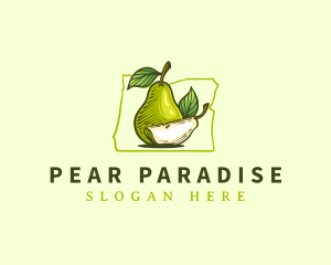 Juicy Pear Fruit logo design