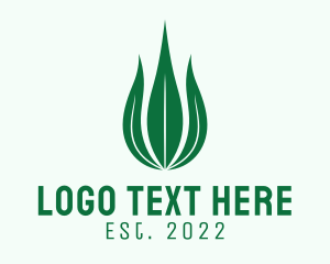 Essential Oil - Natural Leaf Droplet logo design