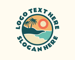 Seaside - Sunset Beach Vacation logo design