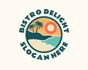 Sunset Beach Vacation logo design