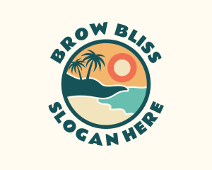 Sunset Beach Vacation logo design