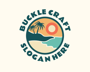 Sunset Beach Vacation logo design