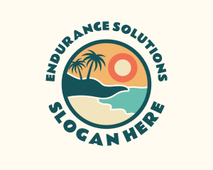 Sunset Beach Vacation logo design