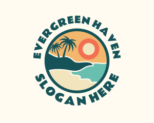 Trees - Sunset Beach Vacation logo design