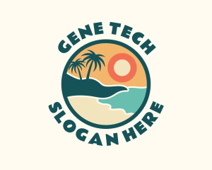 Sunset Beach Vacation logo design