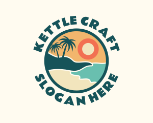 Sunset Beach Vacation logo design