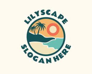 Sunset Beach Vacation logo design