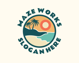 Sunset Beach Vacation logo design