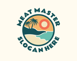 Sunset Beach Vacation logo design