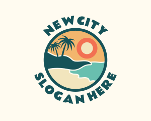 Sunset Beach Vacation logo design