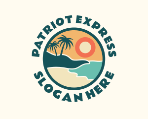 Sunset Beach Vacation logo design