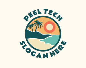 Sunset Beach Vacation logo design