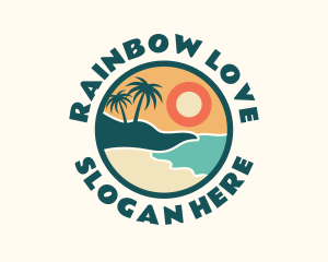 Sunset Beach Vacation logo design