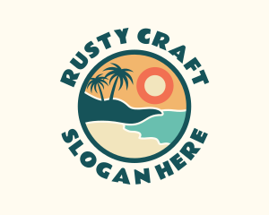 Sunset Beach Vacation logo design