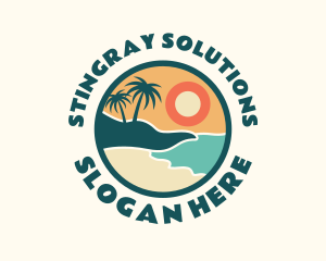 Sunset Beach Vacation logo design