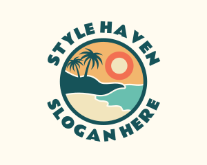 Sunset Beach Vacation logo design