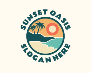 Sunset Beach Vacation logo design