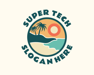 Sunset Beach Vacation logo design