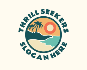 Sunset Beach Vacation logo design