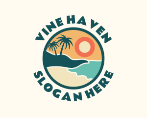 Sunset Beach Vacation logo design