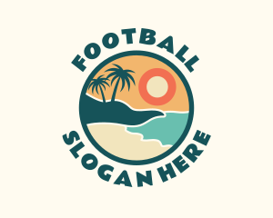 Palm Beach - Sunset Beach Vacation logo design