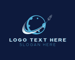 Planetarium - Space Moon Rocket logo design