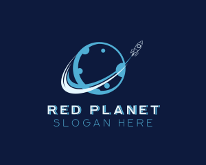 Space Moon Rocket logo design