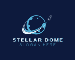 Planetarium - Space Moon Rocket logo design