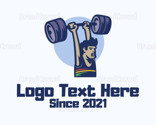Human Weightlift Cartoon Logo