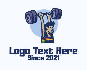 Fitness Trainer - Human Weightlift Cartoon logo design