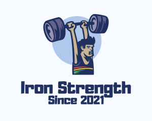 Weightlifting - Human Weightlift Cartoon logo design