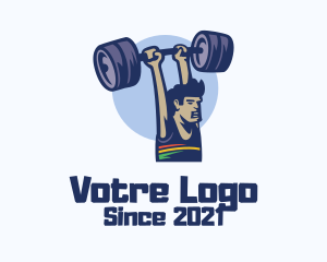 Gym - Human Weightlift Cartoon logo design